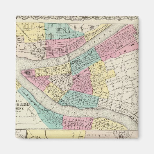 De steden Pittsburgh Allegheny Cincinnati Magneet (Voorkant)