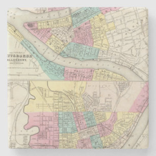 De steden Pittsburgh Allegheny Cincinnati Stenen Onderzetter