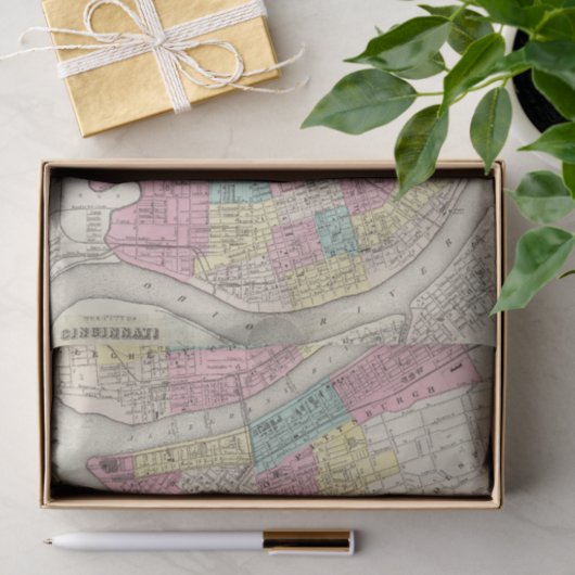 De steden Pittsburgh Allegheny Cincinnati Tissuepapier (Geschenk)