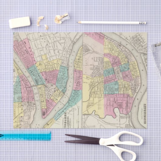 De steden Pittsburgh Allegheny Cincinnati Tissuepapier (Craft)