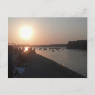 De Steden van de vierling bij Zonsondergang Briefkaart