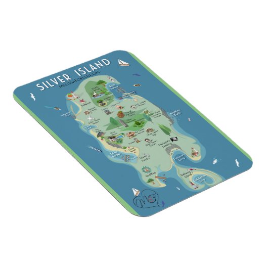 De steeltjes op het eiland Flexible Magnet Magneet (Rechterzijde)