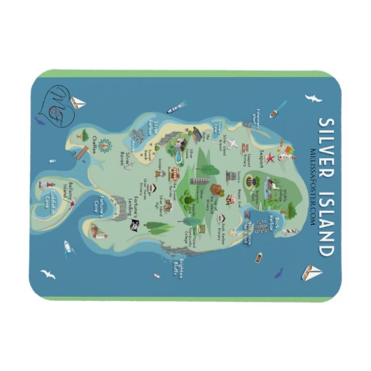 De steeltjes op het eiland Flexible Magnet Magneet (Horizontaal)