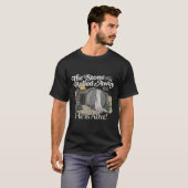 De steen is gerold, hij leeft Christelijk Pasen T-shirt (Voorkant volledig)