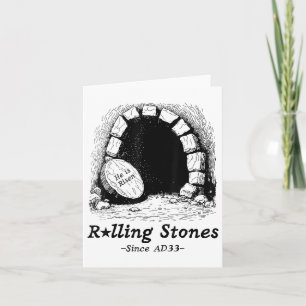 De steen is weggerold, hij is levend retro Christu Kaart