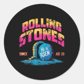 De steen is weggerold, hij is levend retro Christu Ronde Sticker (Voorkant)