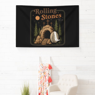 De steen is weggerold, hij leeft nog met Pasen Spandoek