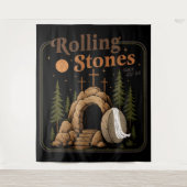 De steen is weggerold, hij leeft nog met Pasen Wandkleed (Voorkant)