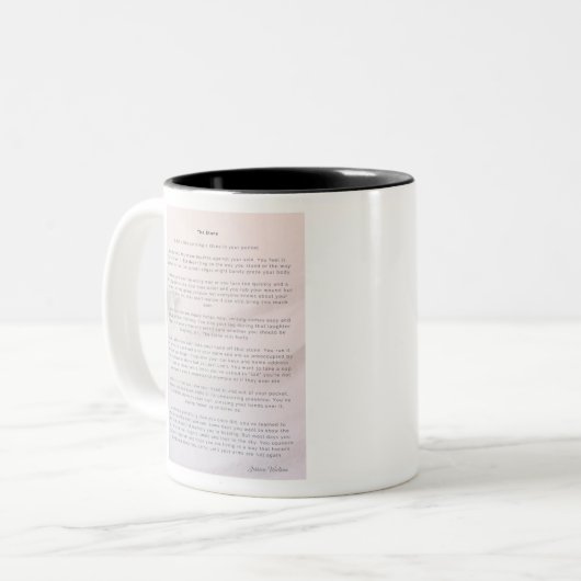 De steen tweekleurige koffiemok (Voorkant links)