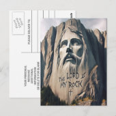 De steen uitgehouwen Verlosser De Heer is mijn rot Briefkaart (Voorkant / Achterkant)