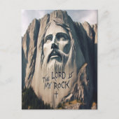 De steen uitgehouwen Verlosser De Heer is mijn rot Briefkaart (Voorkant)