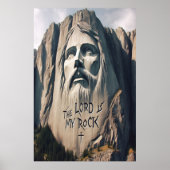 De steen uitgehouwen Verlosser De Heer is mijn rot Poster (Voorkant)
