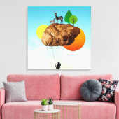 De steen van ons bestaan canvas afdruk (Insitu (Woonkamer))