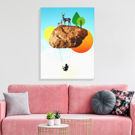 De steen van ons bestaan canvas afdruk (Insitu (Woonkamer))