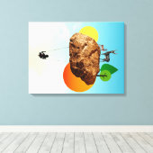 De steen van ons bestaan canvas afdruk (Insitu (Houten vloer))