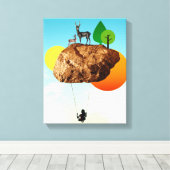 De steen van ons bestaan canvas afdruk (Insitu (Houten vloer))