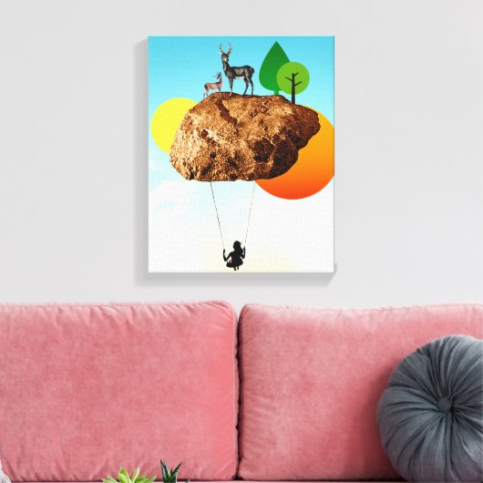 De steen van ons bestaan canvas afdruk (Insitu (Woonkamer))