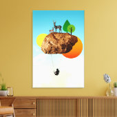 De steen van ons bestaan canvas afdruk (Insitu (Woonkamer))