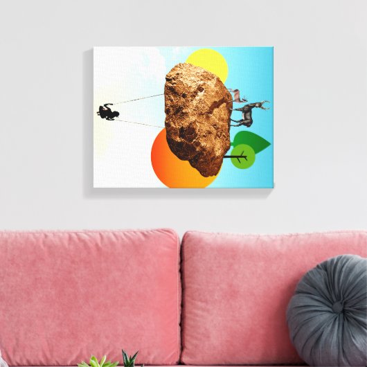 De steen van ons bestaan canvas afdruk (Insitu (Woonkamer))