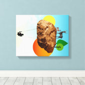 De steen van ons bestaan canvas afdruk (Insitu (Houten vloer))