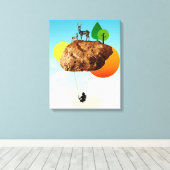 De steen van ons bestaan canvas afdruk (Insitu (Houten vloer))