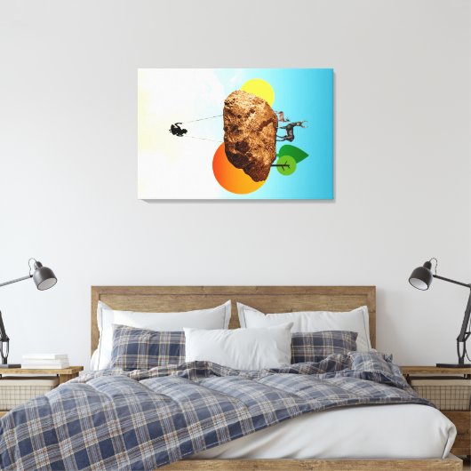 De steen van ons bestaan canvas afdruk (Insitu (Slaapkamer))