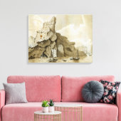 De steen van Quang-Yin Canvas Afdruk (Insitu (Woonkamer))