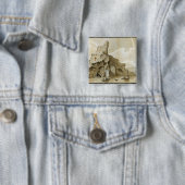 De steen van Quang-Yin Vierkante Button 5,1 Cm (In situ)