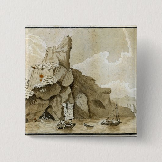 De steen van Quang-Yin Vierkante Button 5,1 Cm (Voorkant)