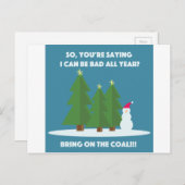 De Steenkool van Kerstmis Feestdagenkaart (Voorkant / Achterkant)