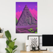 De steenpiramide | AI Art Poster (Thuiskantoor)