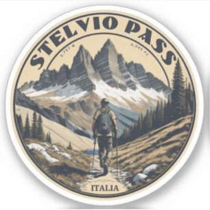 De Stelvio Pass bergpas Italië Zwitserland Sticker