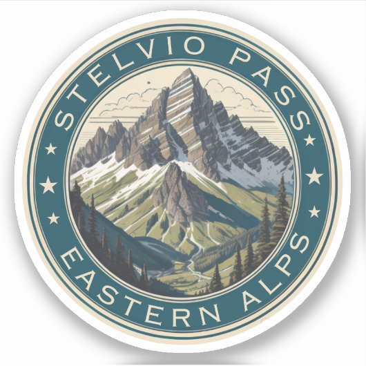 De Stelvio Pass bergpas Italië Zwitserland Sticker (Voorkant)