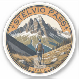De Stelvio Pass bergpas Italië Zwitserland Sticker