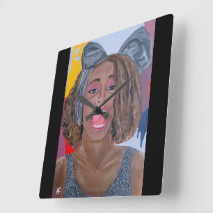 De Stem Schilderij van Alfred Fox Vierkante Klok
