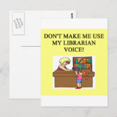 De stem van de bibliothecaris van mama briefkaart (Voorkant / Achterkant)