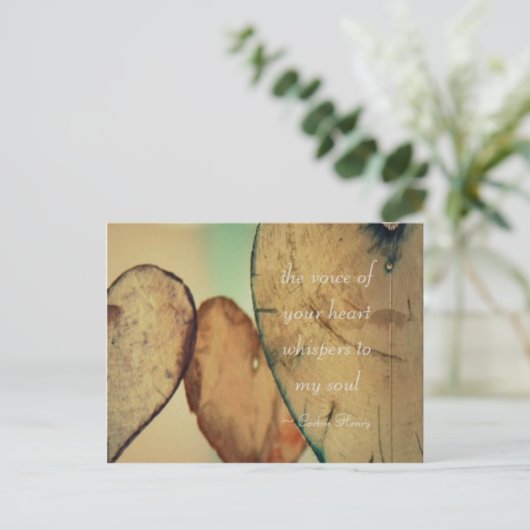 De stem van je hartwandelaars in mijn soep briefkaart (Staand voorkant)