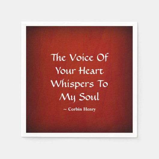 De stem van je hartwandelaars in mijn soep servet (Voorkant)