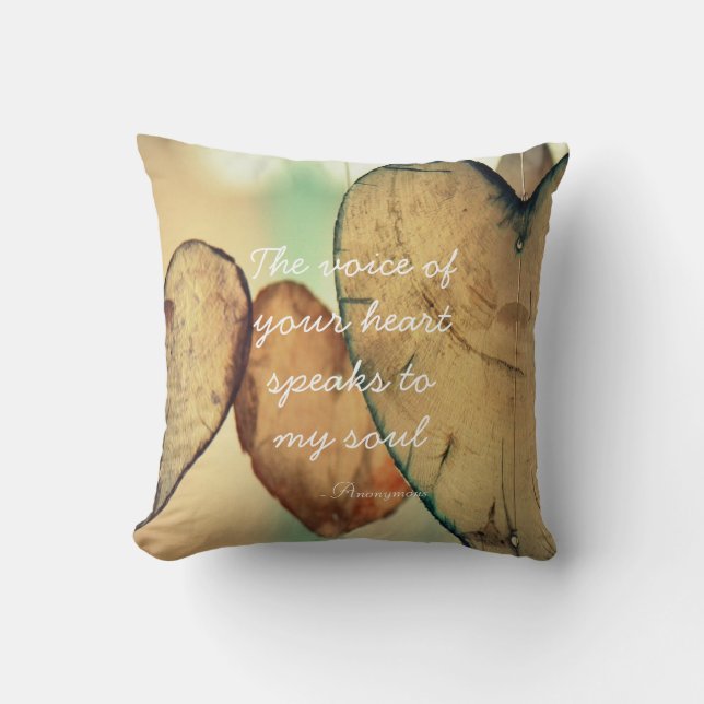 De stem van uw hartcitaat kussen (Voorkant)