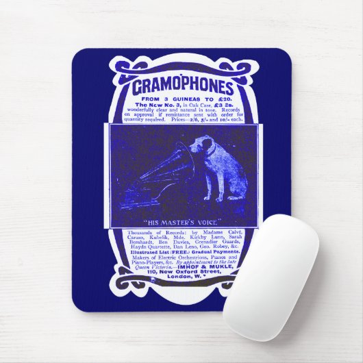 De stem van zijn meester muismat (Met muis)