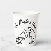 De stem van zijn meester papieren bekers (Achterkant)