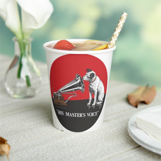 De stem van zijn meester papieren bekers (Insitu)