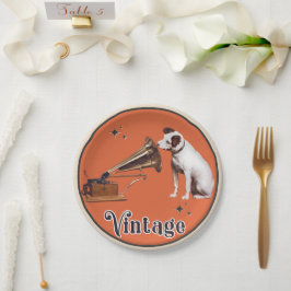 De stem van zijn meester  papieren bordje