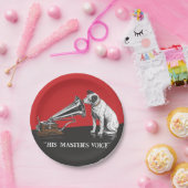 De stem van zijn meester papieren bordje (Feest)