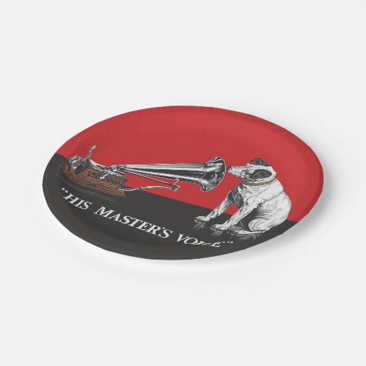 De stem van zijn meester papieren bordje (Gekanteld)