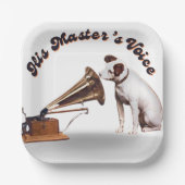 De stem van zijn meester papieren bordje (Voorkant)