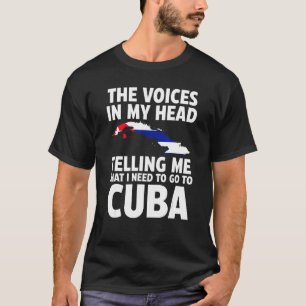 de stemmen in mijn hoofd tegen mij Cubaanse vlag T-shirt