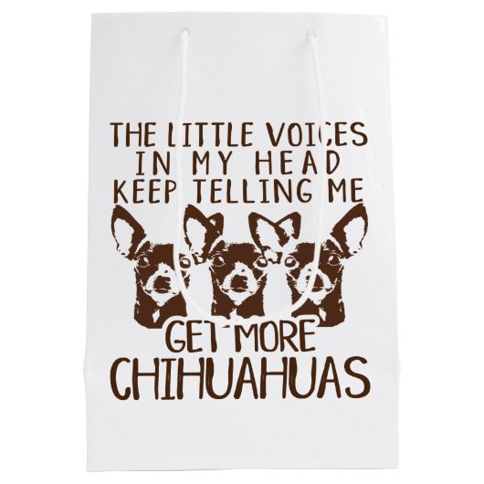 De stemmen krijgen meer Chihuahua Medium Cadeauzakje (Achterkant)