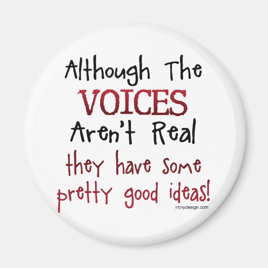 De stemmen zijn geen echt grappig Gezegde Magneet (Voorkant)