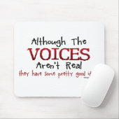 De stemmen zijn geen echt grappig Gezegde Muismat (Met muis)